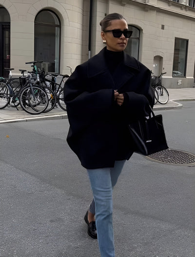 LIZZY – MODNÍ OVERSIZE VLNĚNÝ KABÁT