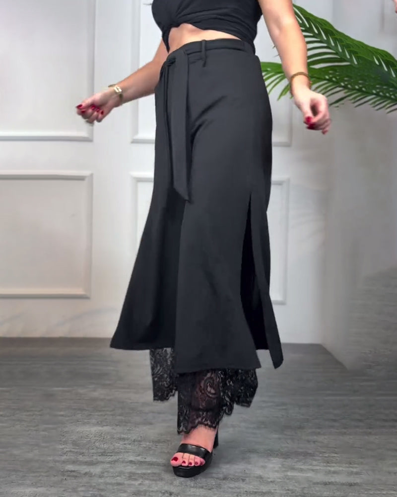 Vyšívané kalhoty s elegantním nádechem