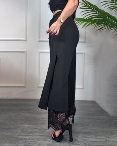 Vyšívané kalhoty s elegantním nádechem